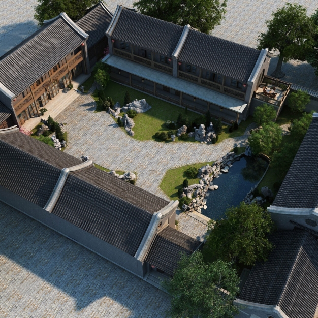 中式四合院3D模型
